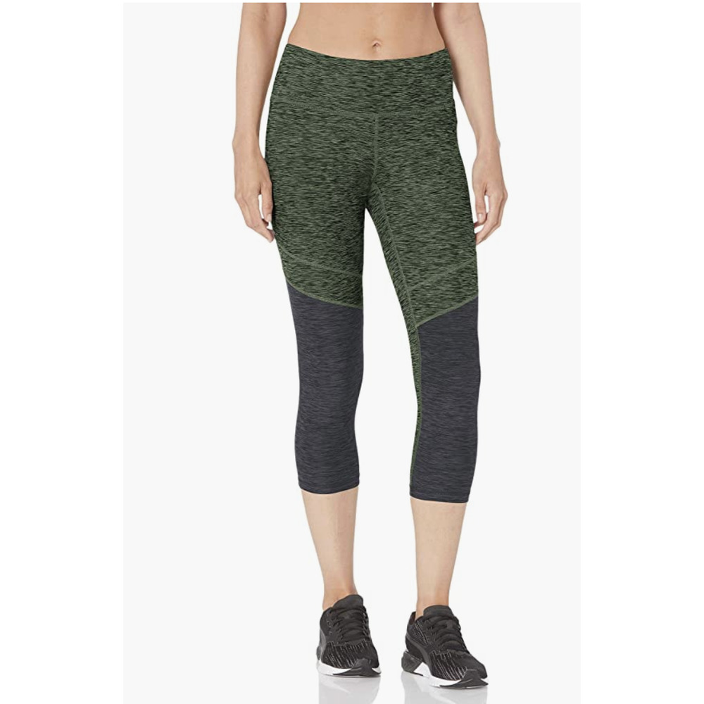 PrAna Needra Blue/Gray & Green Two Tone Capri Leggings